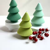 "Green Christmas Trees Set of 3" - Candles and Holders in green by Over By The Moon