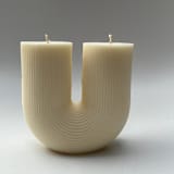 "The U Ribbed Candle" - Candles and Holders in natural by Powered By People