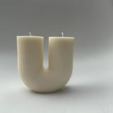 "The U Ribbed Candle" - Candles and Holders in natural by Powered By People