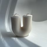 "The U Ribbed Candle" - Candles and Holders in natural by Powered By People
