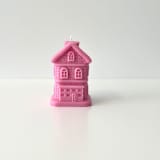 "Pink House Candle" - Candles and Holders in pink by Over By The Moon