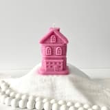 "Pink House Candle" - Candles and Holders in pink by Over By The Moon