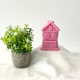 "Pink House Candle" - Candles and Holders in pink by Over By The Moon