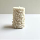 "White Floral Pillar" - Candles and Holders in white by Over By The Moon
