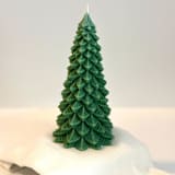 "Medium Green Christmas Tree Candle" - Candles and Holders in green by Over By The Moon