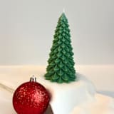 "Medium Green Christmas Tree Candle" - Candles and Holders in green by Over By The Moon