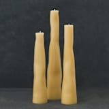 "Natural Wobble Set" - Candles and Holders in yellow by Danielle Gaito