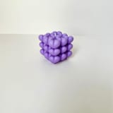 "Purple Cubed Hearts Candle" - Candles and Holders in purple by Over By The Moon