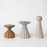 "Bleached Tall Pillar Candle Holder" - Candles and Holders in white by REVELRY by Purvi Padia
