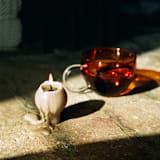 "Taupe Orb Set" - Candles and Holders in beige by Danielle Gaito