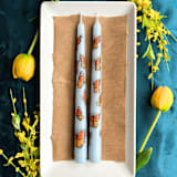 "Set of 2 Monarch Butterfly Taper Candles" - Candles and Holders in blue by Emily de Moraes
