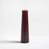 "Petite Pillar 100% Beeswax Ribbed Sculptural Candle - Sangria" - Candles and Holders in purple by Jessie Green