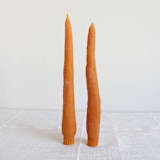 "CARROT BEESWAX TAPER CANDLE PAIR" - Candles and Holders in orange by Happy Organics