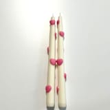 "White and Pink Hearts Tapers" - Candles and Holders in multicolor by Over By The Moon