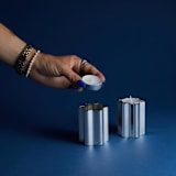"Candle Holders - Chrome" - Candles and Holders in silver by Leadoff Studio