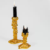 "Sand Drip Brass Candlestick Holders" - Candles and Holders in brass by Shelton Metal