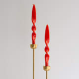 "Taper Candle Set (CORAL)" - Candles and Holders in orange by the parmatile shop