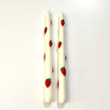 "White Strawberry Tapers" - Candles and Holders in multicolor by Over By The Moon