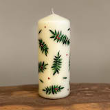"Ivory Pillar with Holly Berries and Greenery, Set of 1" - Candles and Holders in beige by Ashley Myers