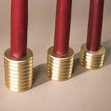 "Cylinder Candlestick - Set of 3" - Candles and Holders in brass by Roarcraft