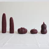 "Mulberry - Harvest Table Bundle Beeswax Candles" - Candles and Holders in purple by Happy Organics