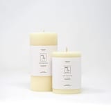 "3x6 Inch, Natural White, Beeswax Pillar Candle" - Candles and Holders in white by MoAndCo Home