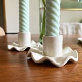 "Ruffled Candle Holder" - Candles and Holders in white by Sidney Field