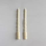 "SET OF 2 - SPINDLE LEG TAPERS // CATHEDRAL" - Candles and Holders in white by borrowed BLU