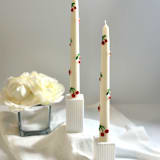"White Cherry Taper Set" - Candles and Holders in multicolor by Over By The Moon