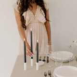 "14 Inch, Charcoal, Dipped Beeswax Taper Candles" - Candles and Holders in black by MoAndCo Home
