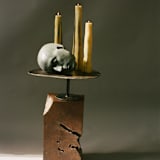 "Horn Wobble Set" - Candles and Holders in yellow by Danielle Gaito