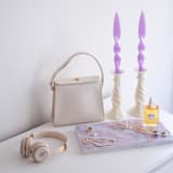 "Taper Candle Set (PURPLE)" - Candles and Holders in purple by the parmatile shop