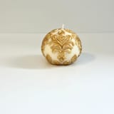 "White and Gold Christmas Ornament Candle" - Candles and Holders in multicolor by Over By The Moon