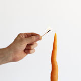 "Carrot Taper Beeswax Candles (Pair)" - Candles and Holders in orange by Artifaqt