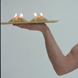 "Green Pyramid Set" - Candles and Holders in green by Danielle Gaito