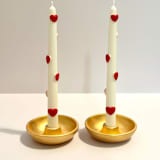 "White and Red Hearts Tapers" - Candles and Holders in multicolor by Over By The Moon