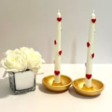 "White and Red Hearts Tapers" - Candles and Holders in multicolor by Over By The Moon