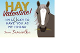 "Hay Valentine Horse" - Personal Stationery in Sky Blue by Johanna Phillips Huuva - Close-Up