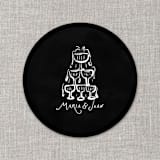 "Custom champagne tower black disposable coasters / Customizable color - Set of 100" - Wedding Coasters in white by Maria Ferrer G.