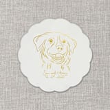 "Custom pet portrait white disposable coasters / Customizable color - Set of 100" - Wedding Coasters in white by Maria Ferrer G.