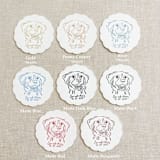 "Custom pet portrait white disposable coasters / Customizable color - Set of 100" - Wedding Coasters in white by Maria Ferrer G.