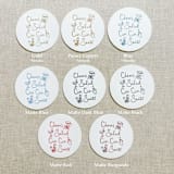 "Cheers, cin cin, santé, salud white disposable coasters / Customizable color - Set of 20" - Wedding Coasters in white by Maria Ferrer G.