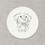 "Custom pet portrait white disposable coasters / Customizable color - Set of 100" - Wedding Coasters in white by Maria Ferrer G.