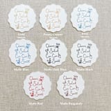 "Cheers, cin cin, santé, salud white disposable coasters / Customizable color - Set of 20" - Wedding Coasters in white by Maria Ferrer G.