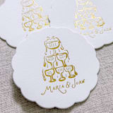 "Custom champagne tower white disposable coasters / Customizable color - Set of 100" - Wedding Coasters in white by Maria Ferrer G.