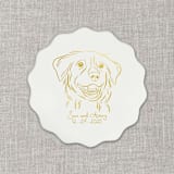 "Custom pet portrait white disposable coasters / Customizable color - Set of 100" - Wedding Coasters in white by Maria Ferrer G.