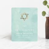 "graceful" - Mitzvah Direction Cards in Aquamarine by Julia Hall - Front