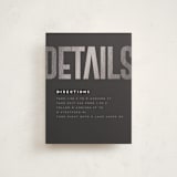 "Modern Foil Bar Mitzvah" - Mitzvah Direction Cards in Charcoal by Stacy Maalouf - Front
