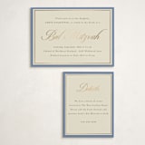 "Formal Elegance" - Mitzvah Direction Cards in Cerulean by Morgan Kendall - With Invitation