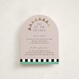 "Hollywood Deco" - Mitzvah Direction Cards in Aqua by Becky Nimoy - Front